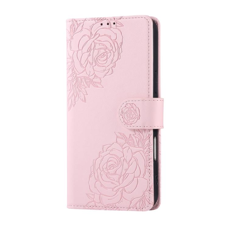 For Redmi 11A 4G Global Rose Flower Embossed 3-Card Slots Leather Phone Case