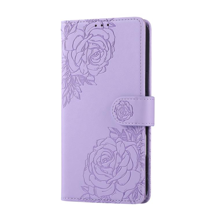 For Redmi 11A 4G Global Rose Flower Embossed 3-Card Slots Leather Phone Case