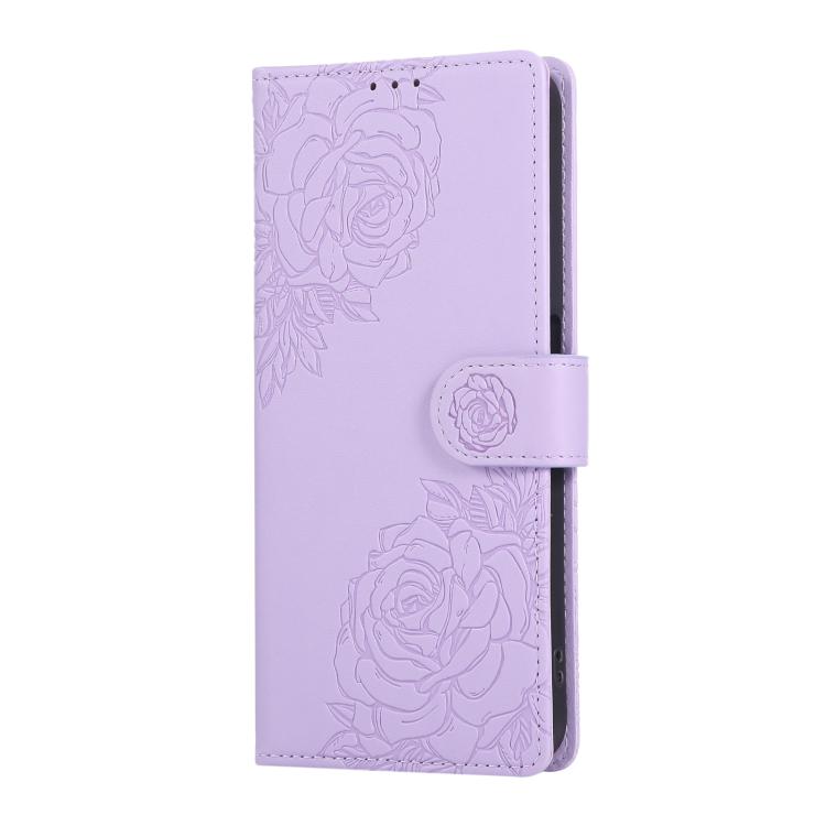 For Redmi Note 10 Pro / 10 Pro Max Rose Flower Embossed 3-Card Slots Leather Phone Case