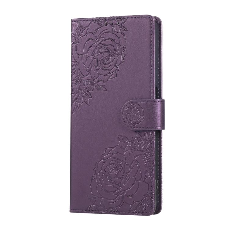 For Redmi Note 10 Pro / 10 Pro Max Rose Flower Embossed 3-Card Slots Leather Phone Case