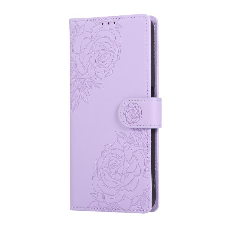 For Redmi 9T / Note 9 Power Rose Flower Embossed 3-Card Slots Leather Phone Case