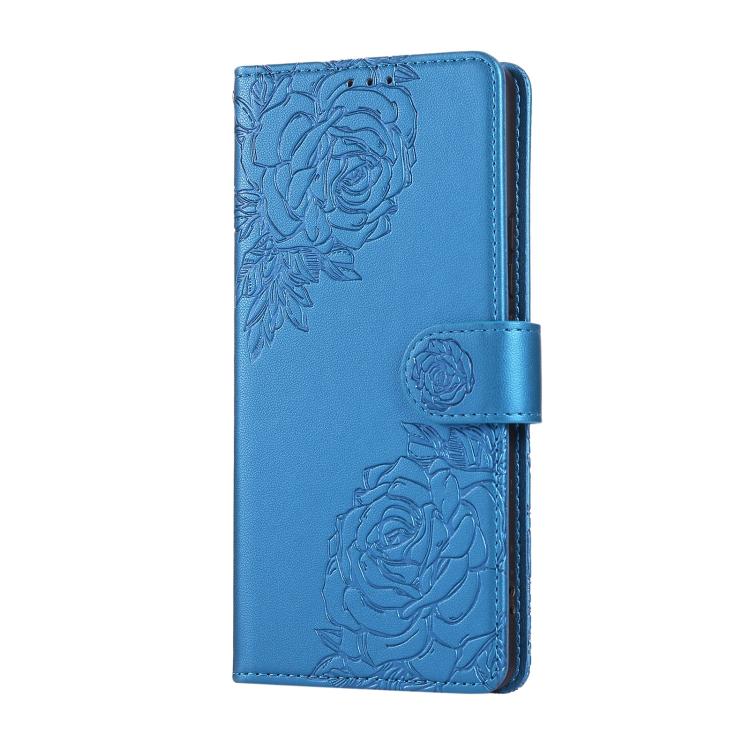 For Redmi 14C 4G Rose Flower Embossed 3-Card Slots Leather Phone Case