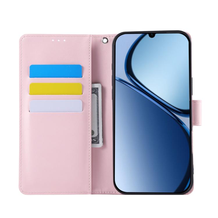 For Redmi 14C 4G Rose Flower Embossed 3-Card Slots Leather Phone Case