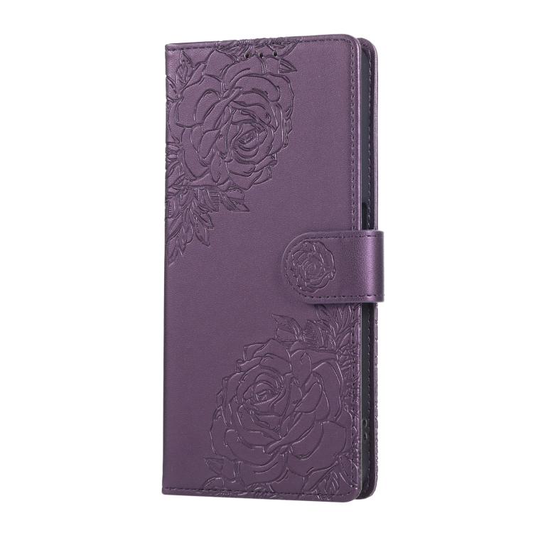 For Redmi Note 12 Pro 5G Rose Flower Embossed 3-Card Slots Leather Phone Case