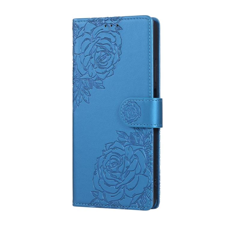 For Realme C65 4G Global Rose Flower Embossed 3-Card Slots Leather Phone Case