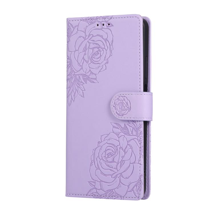 For Realme C65 4G Global Rose Flower Embossed 3-Card Slots Leather Phone Case