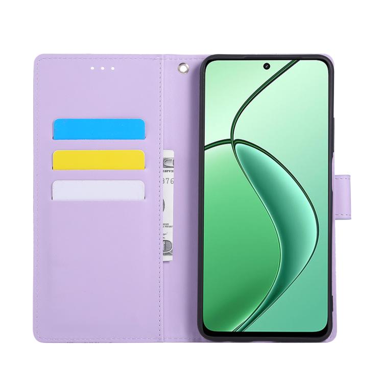 For Realme C65 4G Global Rose Flower Embossed 3-Card Slots Leather Phone Case