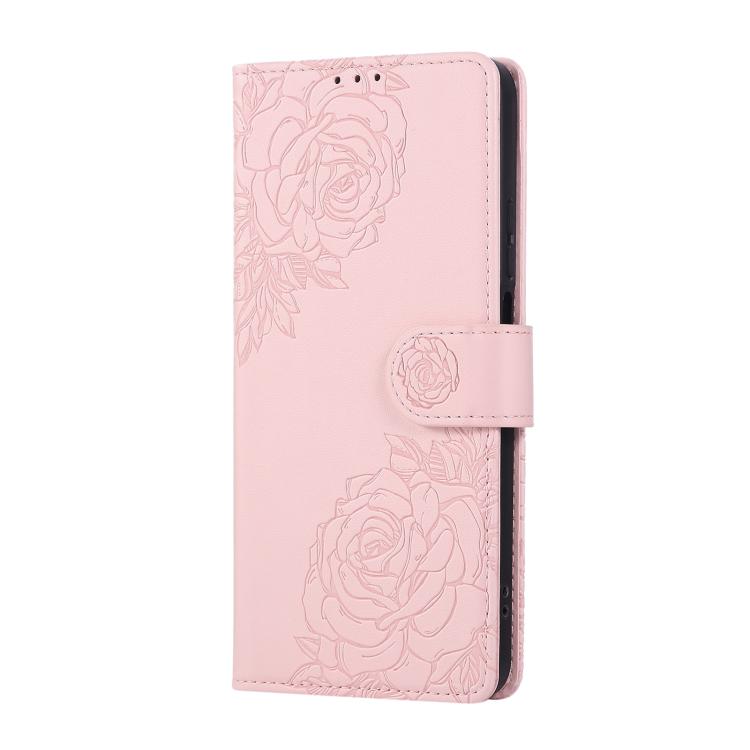 For Realme 10 Pro 5G Rose Flower Embossed 3-Card Slots Leather Phone Case