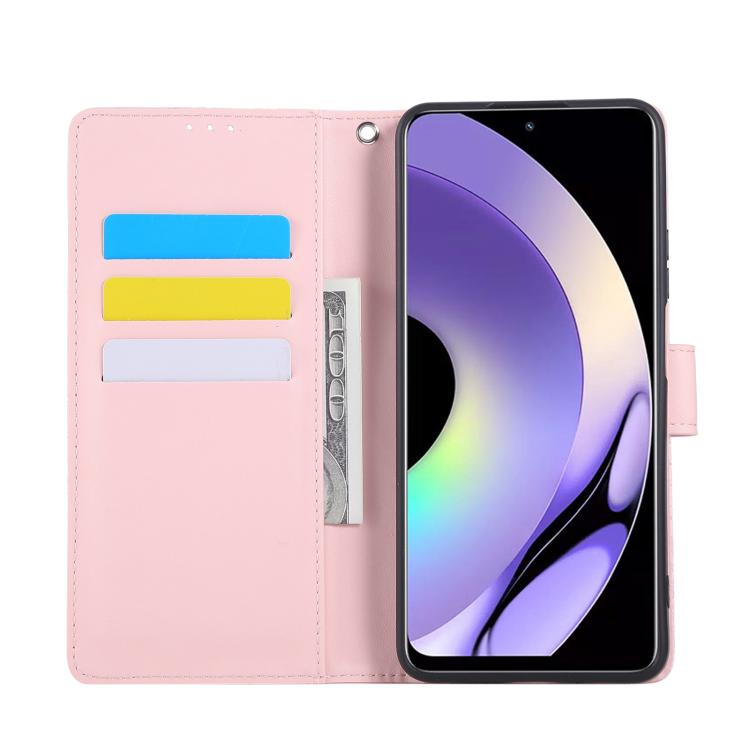 For Realme 10 Pro 5G Rose Flower Embossed 3-Card Slots Leather Phone Case