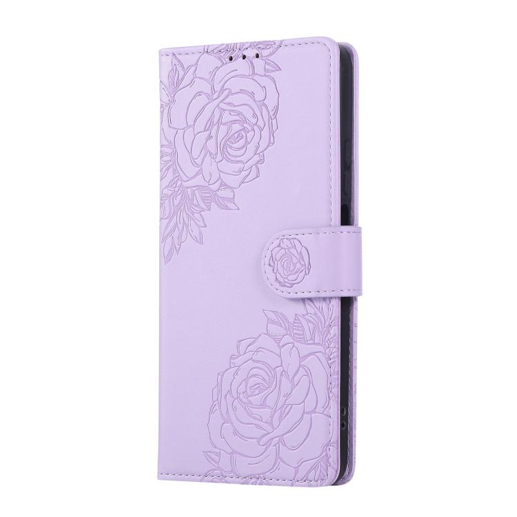 For Realme 10 Pro 5G Rose Flower Embossed 3-Card Slots Leather Phone Case
