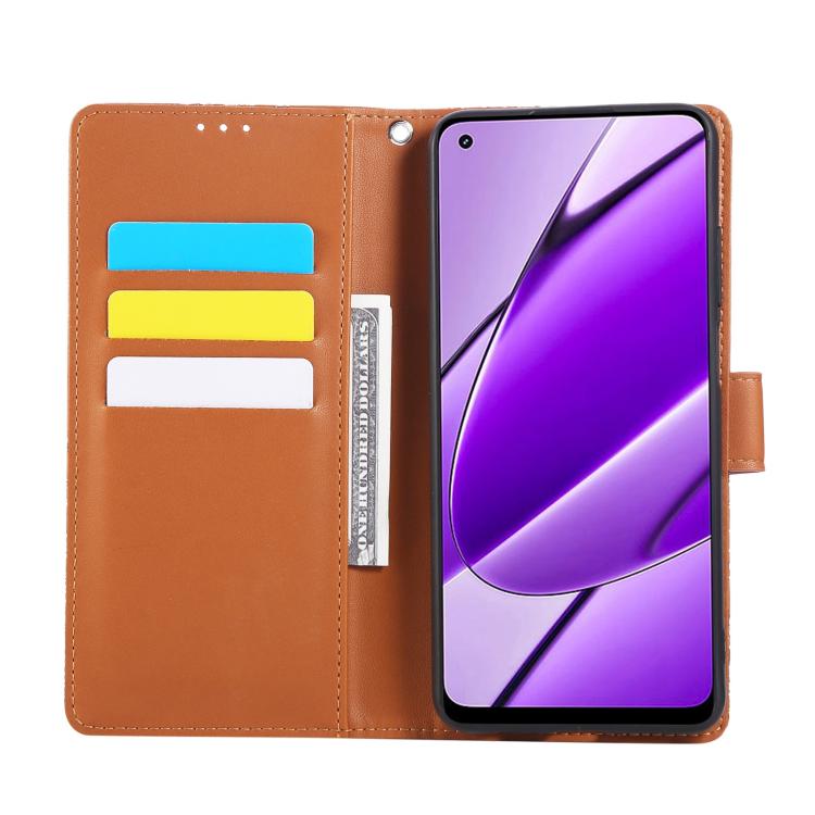 For Realme 11 4G Global Rose Flower Embossed 3-Card Slots Leather Phone Case
