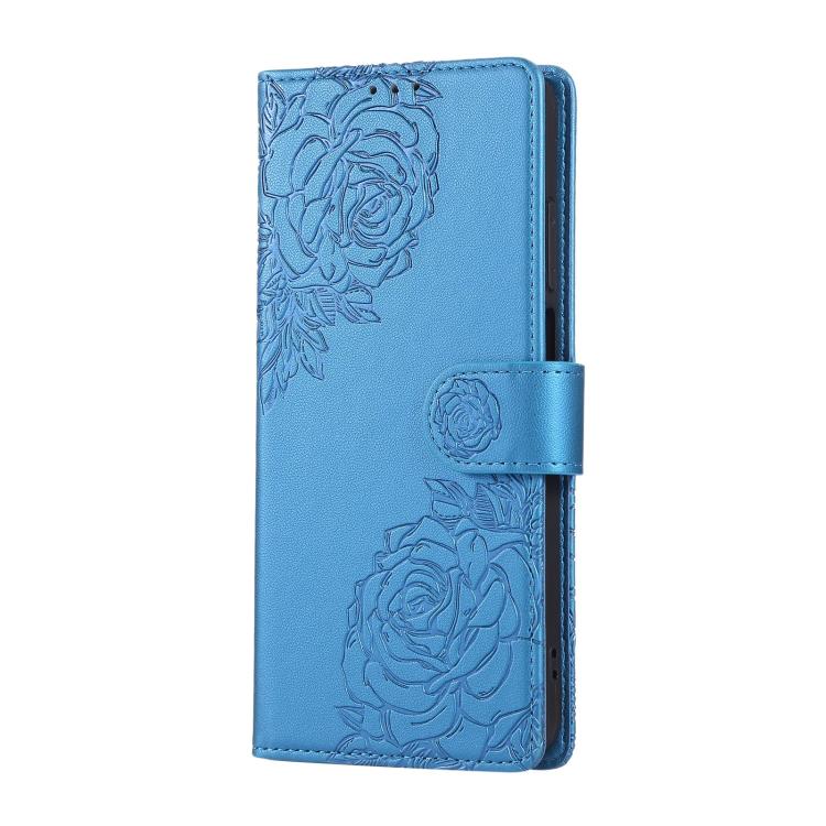 For Realme 11 4G Global Rose Flower Embossed 3-Card Slots Leather Phone Case