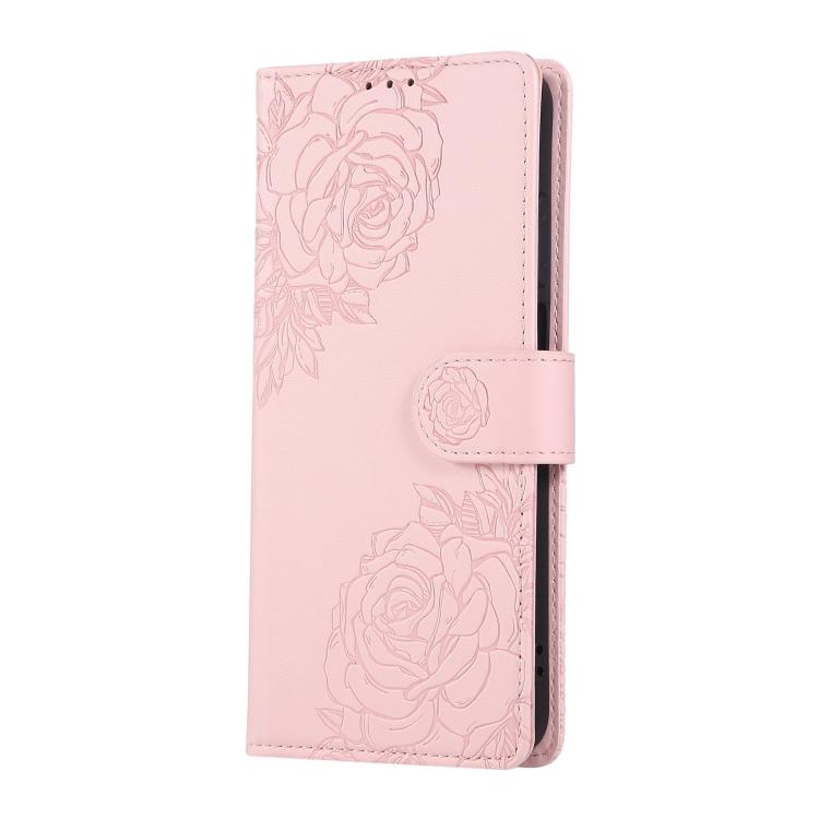 For Realme 11 4G Global Rose Flower Embossed 3-Card Slots Leather Phone Case