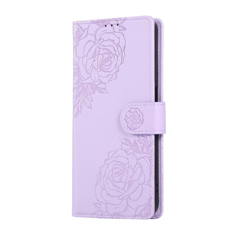 For Realme 11 4G Global Rose Flower Embossed 3-Card Slots Leather Phone Case