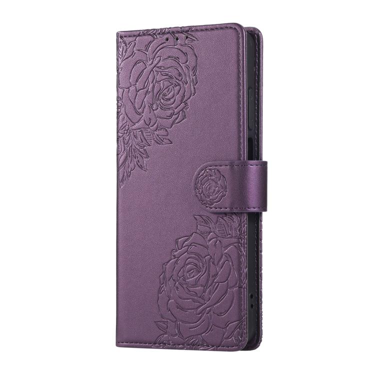 For Realme 11 4G Global Rose Flower Embossed 3-Card Slots Leather Phone Case