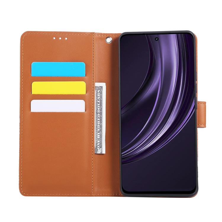 For Realme 13+ 5G Global Rose Flower Embossed 3-Card Slots Leather Phone Case