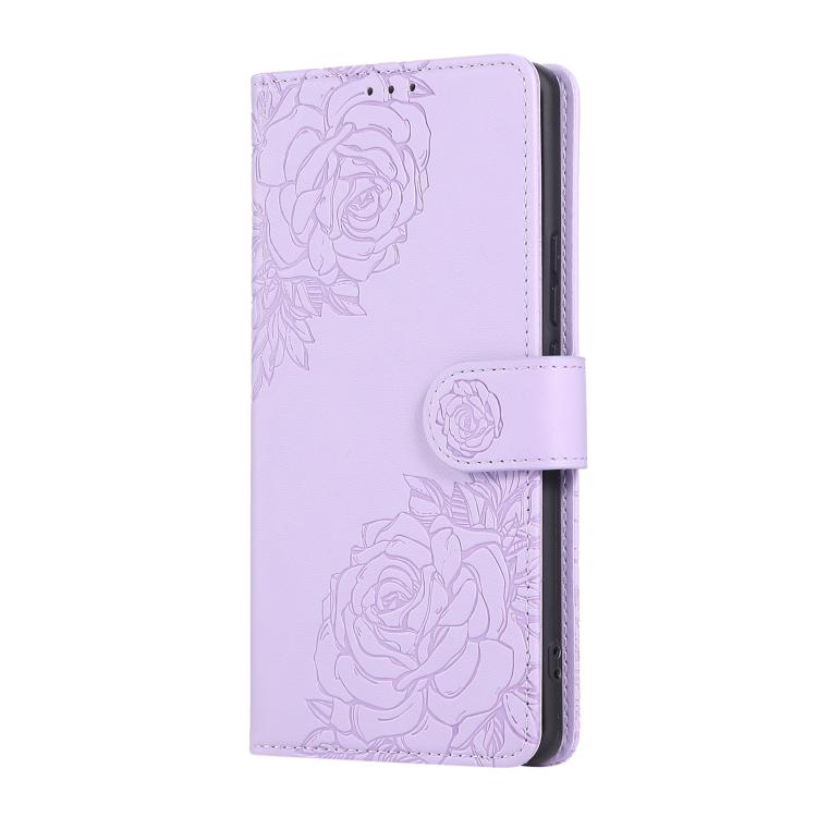 For Realme 13+ 5G Global Rose Flower Embossed 3-Card Slots Leather Phone Case