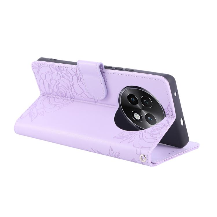 For Realme 13+ 5G Global Rose Flower Embossed 3-Card Slots Leather Phone Case