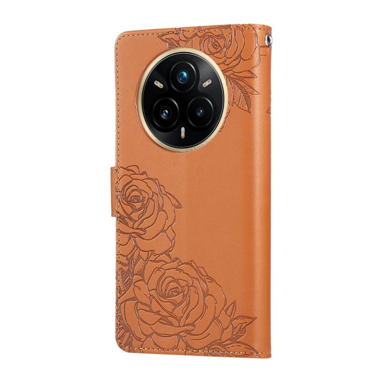 For Realme 14 Pro+ 5G Global Rose Flower Embossed 3-Card Slots Leather Phone Case
