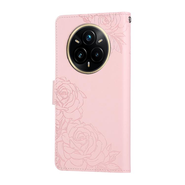 For Realme 14 Pro+ 5G Global Rose Flower Embossed 3-Card Slots Leather Phone Case