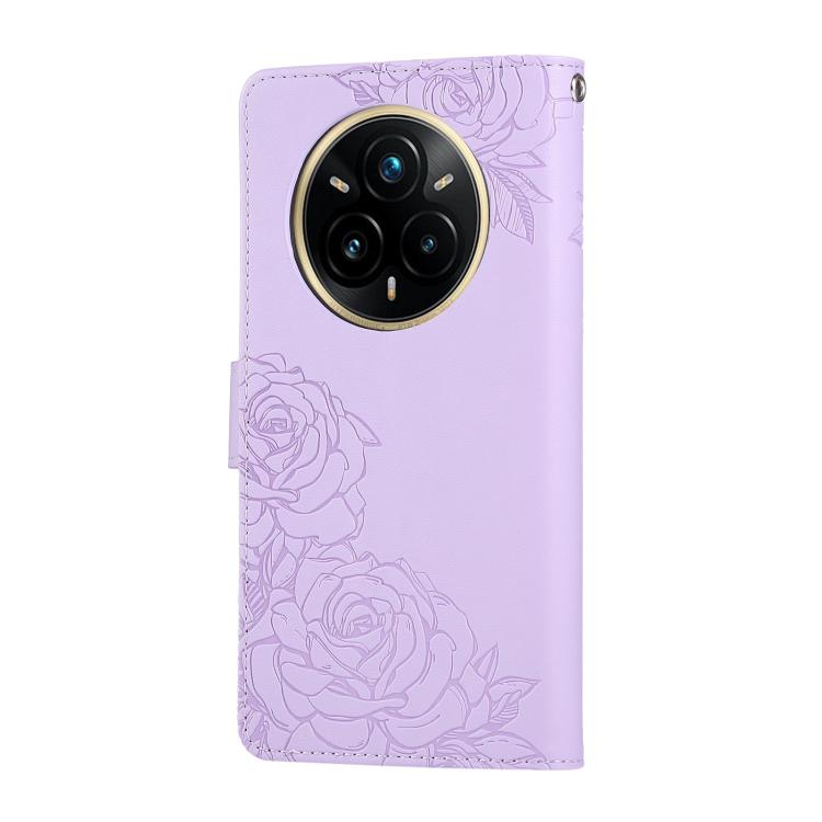 For Realme 14 Pro+ 5G Global Rose Flower Embossed 3-Card Slots Leather Phone Case
