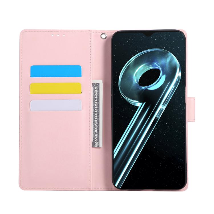For Realme 9i 4G Rose Flower Embossed 3-Card Slots Leather Phone Case