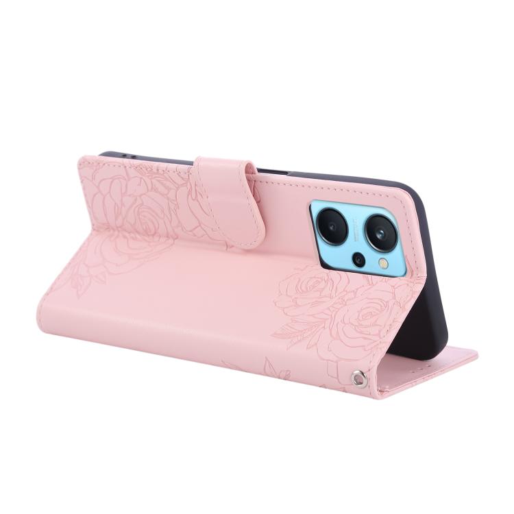 For Realme 9i 4G Rose Flower Embossed 3-Card Slots Leather Phone Case