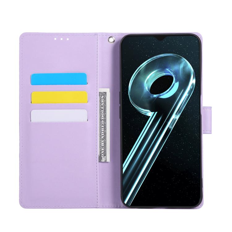 For Realme 9i 4G Rose Flower Embossed 3-Card Slots Leather Phone Case