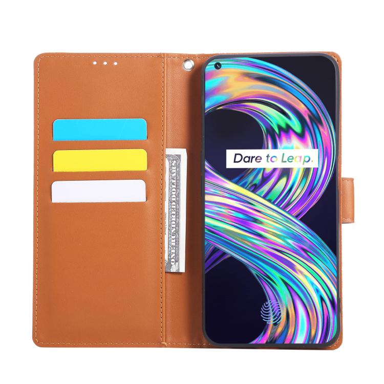 For Realme 8 4G Rose Flower Embossed 3-Card Slots Leather Phone Case