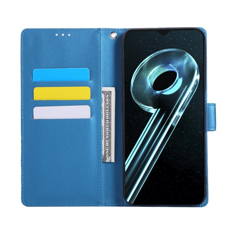 For Realme 9 Pro Rose Flower Embossed 3-Card Slots Leather Phone Case