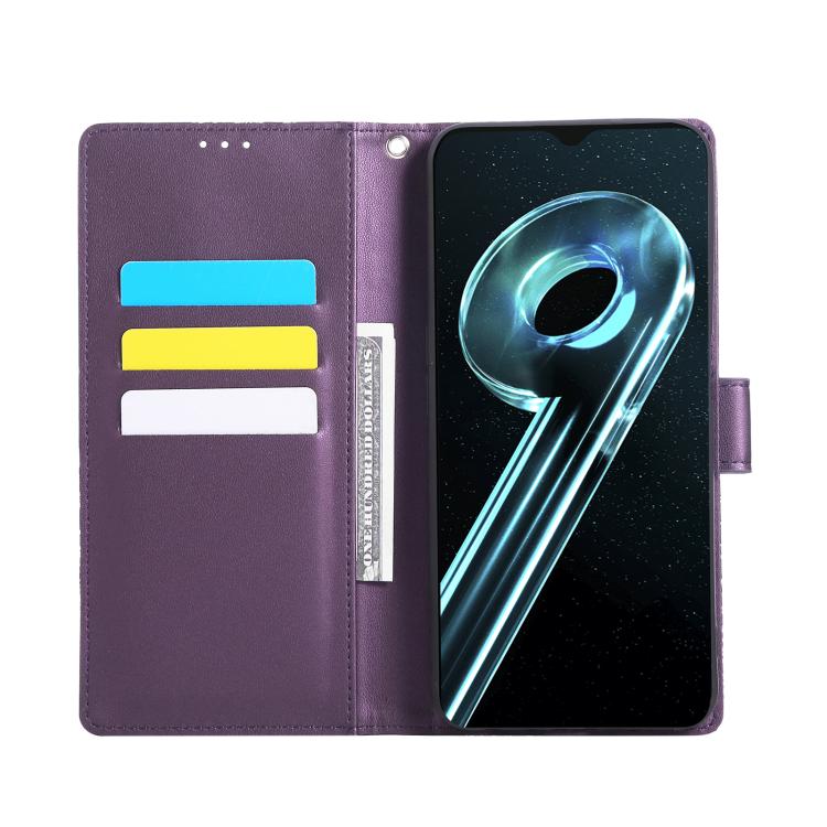 For Realme 9 Pro Rose Flower Embossed 3-Card Slots Leather Phone Case
