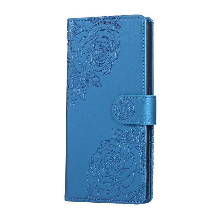 For Realme C25Y Rose Flower Embossed 3-Card Slots Leather Phone Case