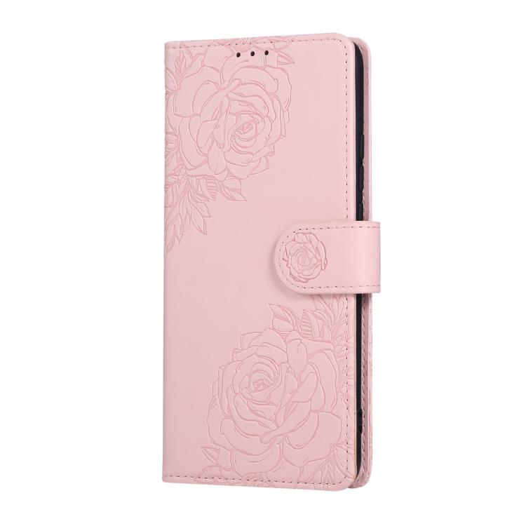 For Realme C25Y Rose Flower Embossed 3-Card Slots Leather Phone Case