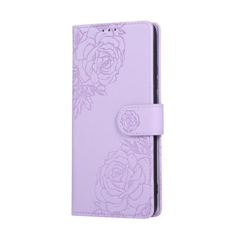 For Realme C25Y Rose Flower Embossed 3-Card Slots Leather Phone Case