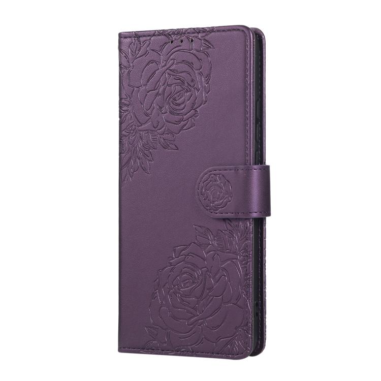 For Realme C25Y Rose Flower Embossed 3-Card Slots Leather Phone Case