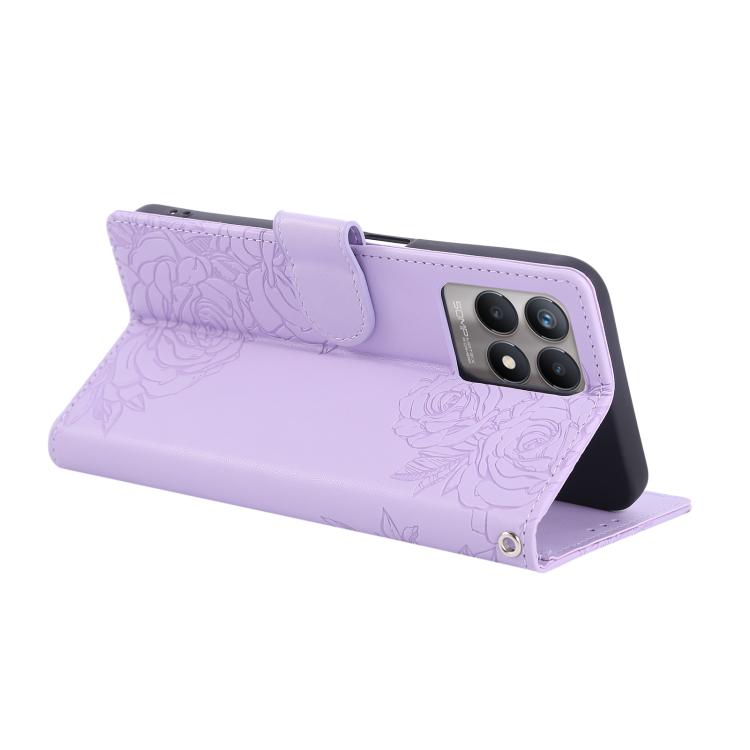 For Realme 8i Rose Flower Embossed 3-Card Slots Leather Phone Case