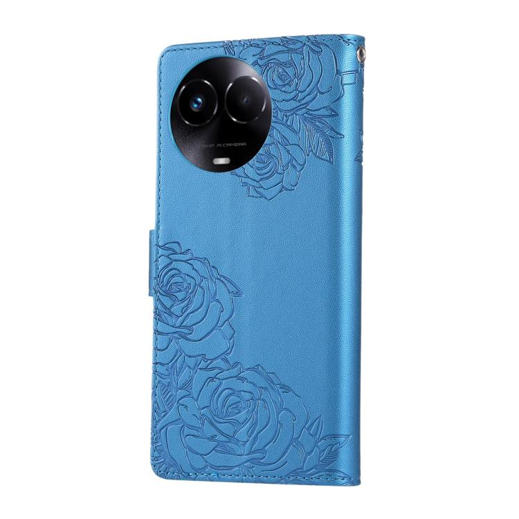 For Realme 11 5G / C67 5G Rose Flower Embossed 3-Card Slots Leather Phone Case
