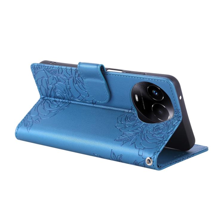 For Realme 11 5G / C67 5G Rose Flower Embossed 3-Card Slots Leather Phone Case
