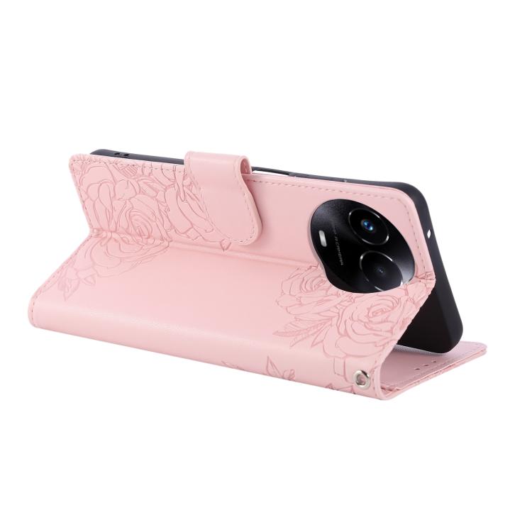 For Realme 11 5G / C67 5G Rose Flower Embossed 3-Card Slots Leather Phone Case