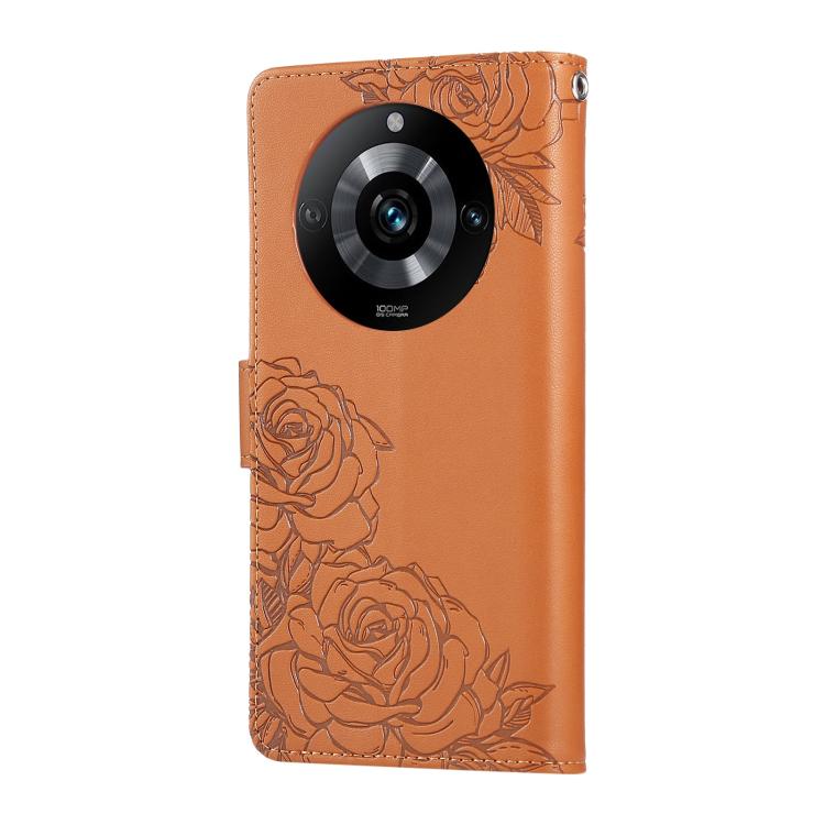 For Realme 11 Pro 5G / 11 Pro+ 5G Rose Flower Embossed 3-Card Slots Leather Phone Case