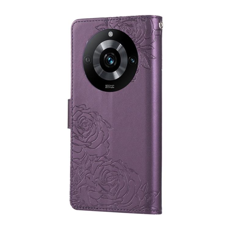 For Realme 11 Pro 5G / 11 Pro+ 5G Rose Flower Embossed 3-Card Slots Leather Phone Case