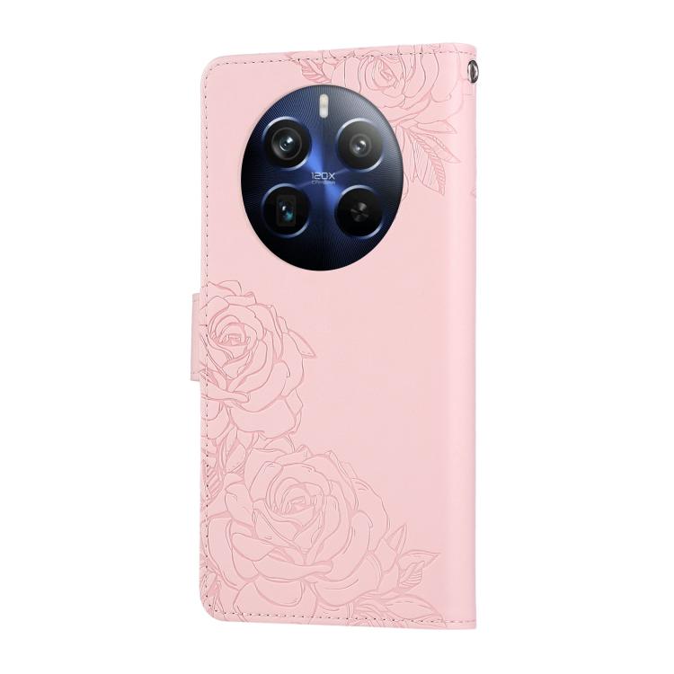 For Realme 12+ / 12 4G / 13 4G Rose Flower Embossed 3-Card Slots Leather Phone Case
