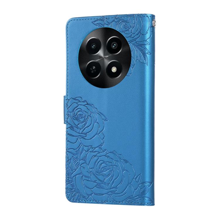 For Realme 12 5G / C65 5G / C63 5G Rose Flower Embossed 3-Card Slots Leather Phone Case