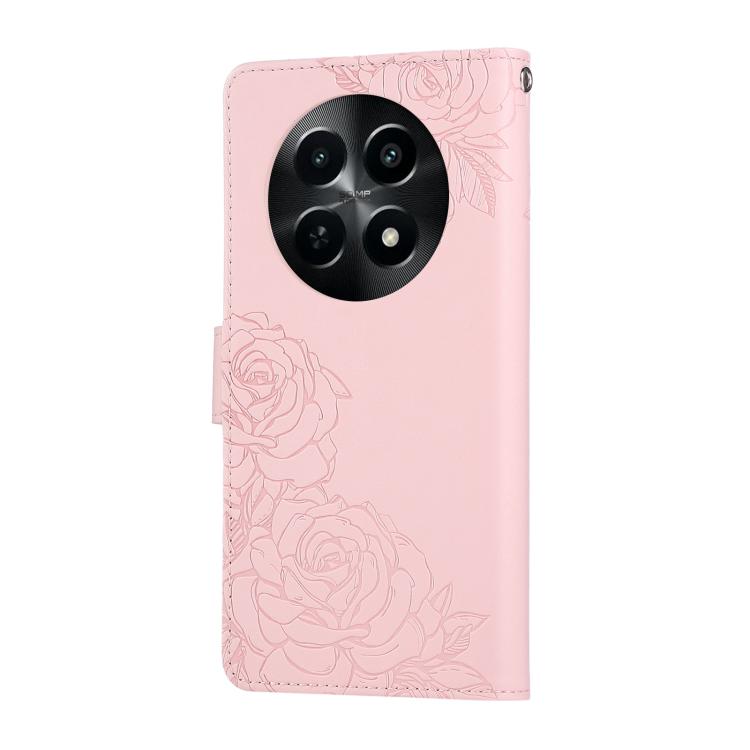 For Realme 12 5G / C65 5G / C63 5G Rose Flower Embossed 3-Card Slots Leather Phone Case