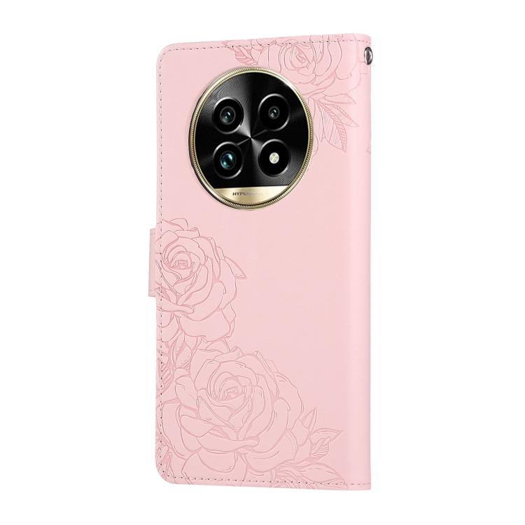 For Realme 13 Pro Rose Flower Embossed 3-Card Slots Leather Phone Case