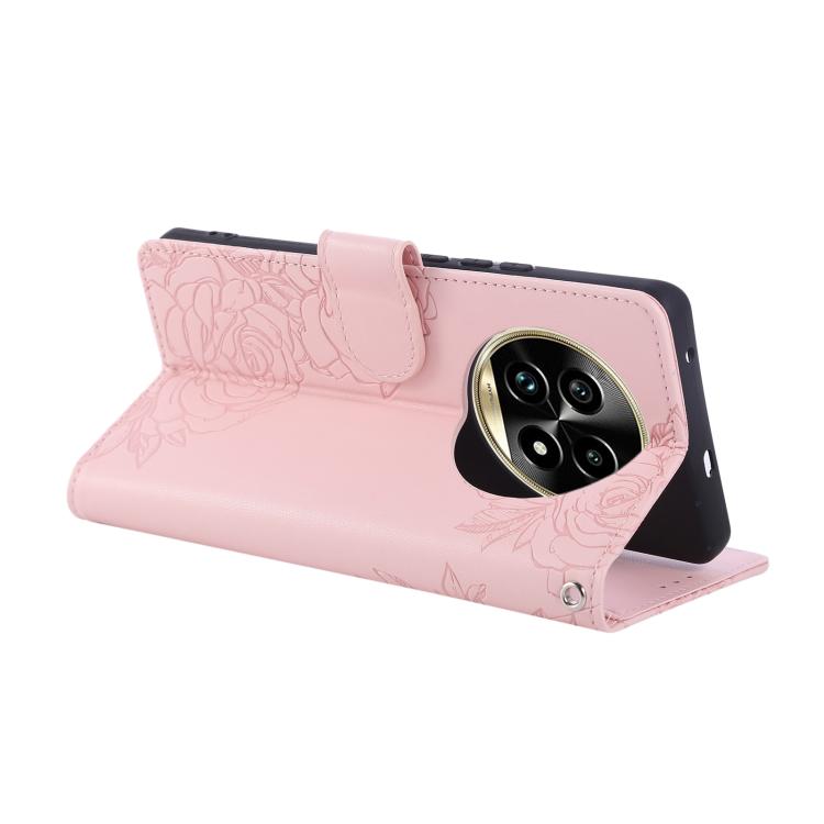 For Realme 13 Pro Rose Flower Embossed 3-Card Slots Leather Phone Case