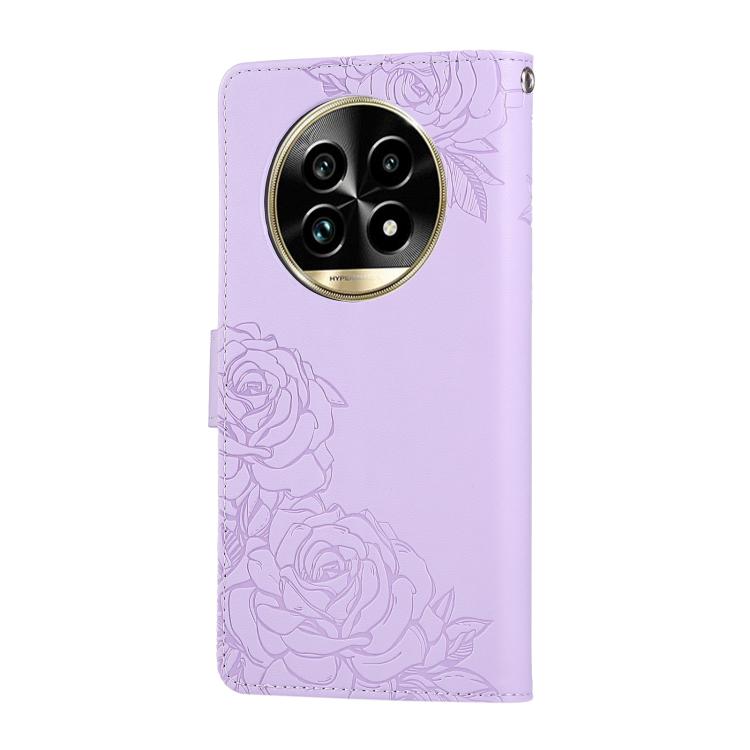 For Realme 13 Pro Rose Flower Embossed 3-Card Slots Leather Phone Case