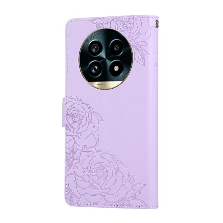 For Realme 13 Pro+ 5G Global Rose Flower Embossed 3-Card Slots Leather Phone Case