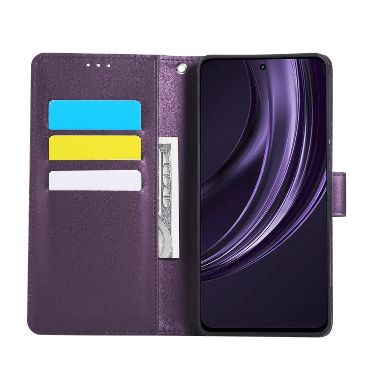 For Realme 13 Pro+ 5G Global Rose Flower Embossed 3-Card Slots Leather Phone Case