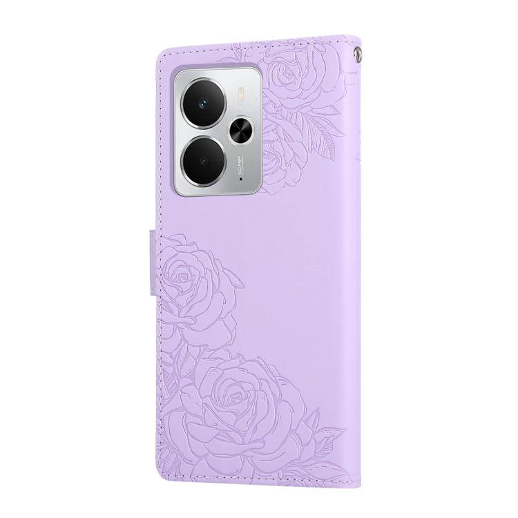 For Realme 14 5G Global Rose Flower Embossed 3-Card Slots Leather Phone Case